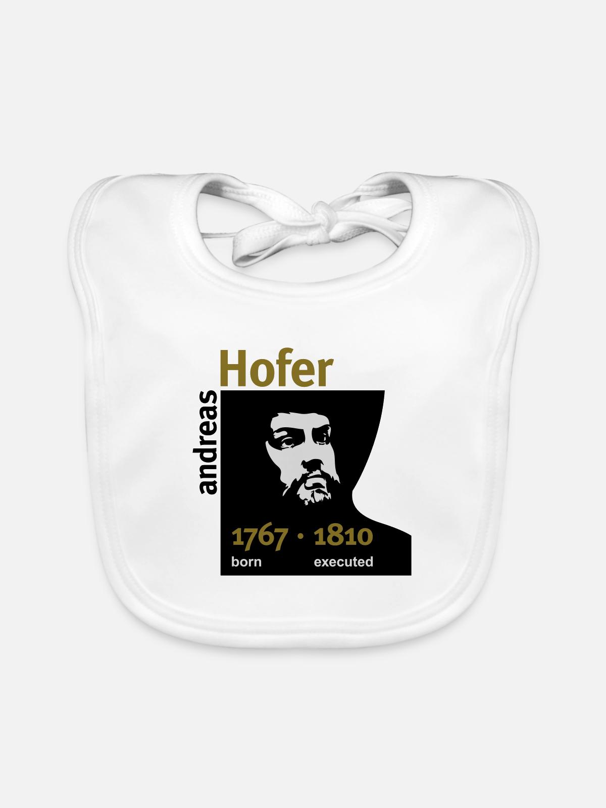 Andreas Hofer · Born/Executed - Baby Bio-Lätzchen - Weiß - Vorne