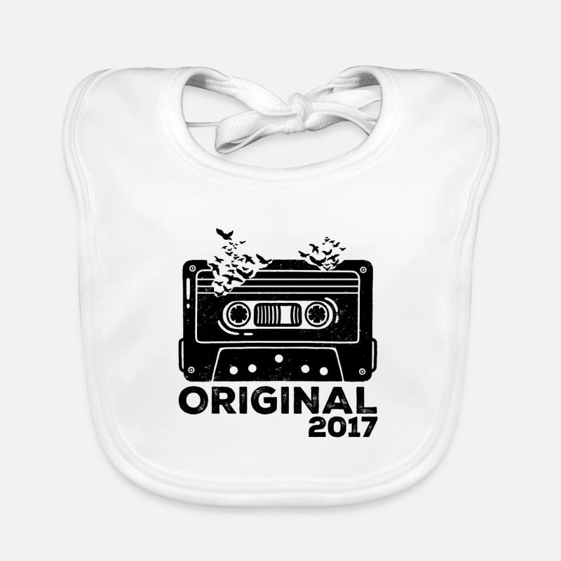 Année de naissance 2017 Cassette 2017 Anniversaire 2017 Bavoir bio Bébé