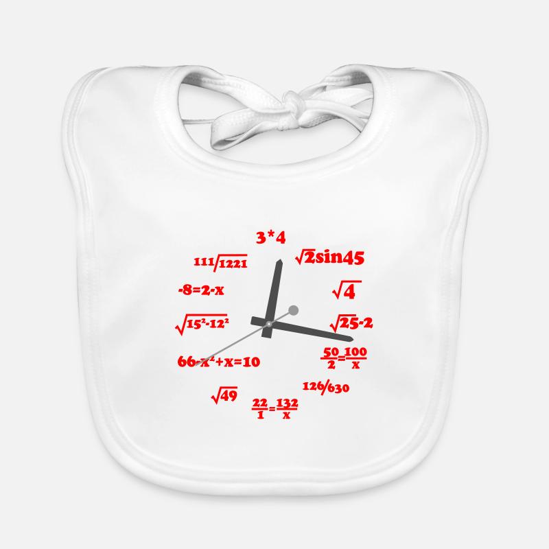 Farben änderbar | Mathe Uhr Baby Bio-Lätzchen