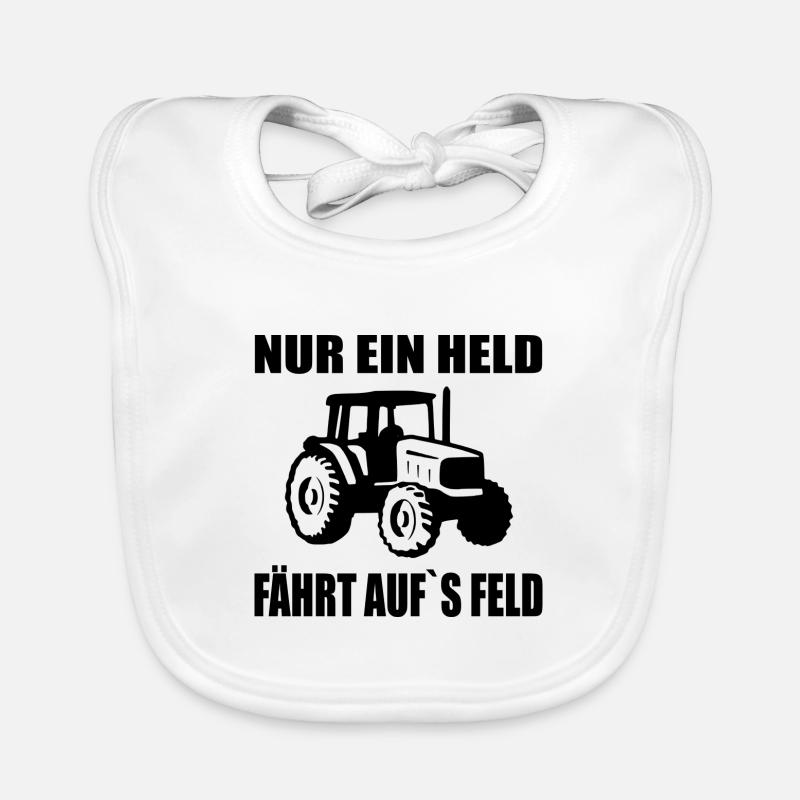 Traktor - Baby Bio-Lätzchen - Weiß