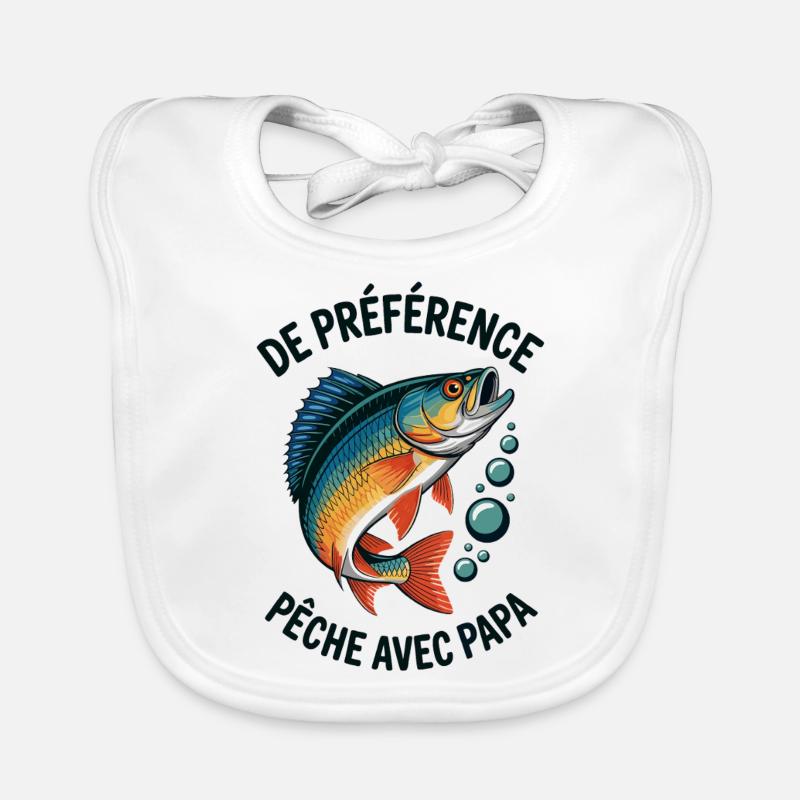 Pêche avec papa, aventures avec papa Bavoir bio Bébé