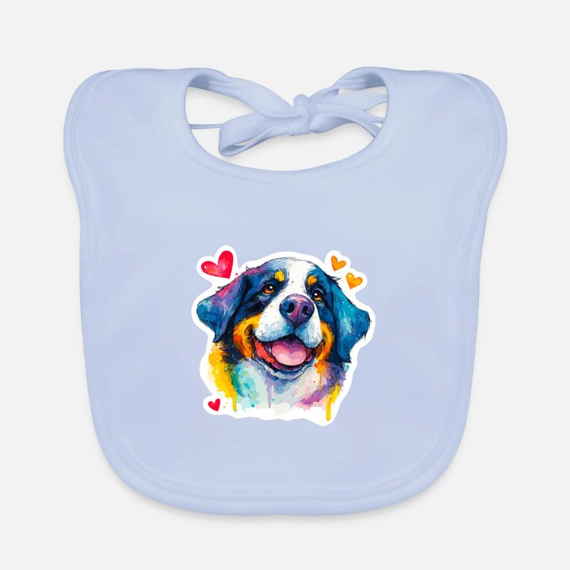 Bouvier bernois joyeux – style pop aquarelle Bavoir bio Bébé
