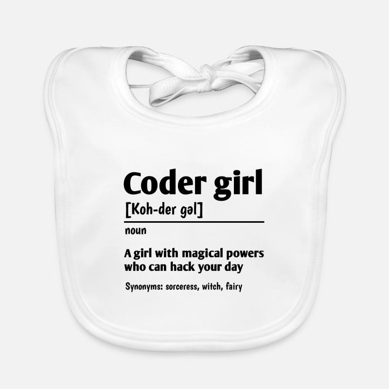 Coder Girl Definition Noun Software Developer Prog Baby Bio-Lätzchen