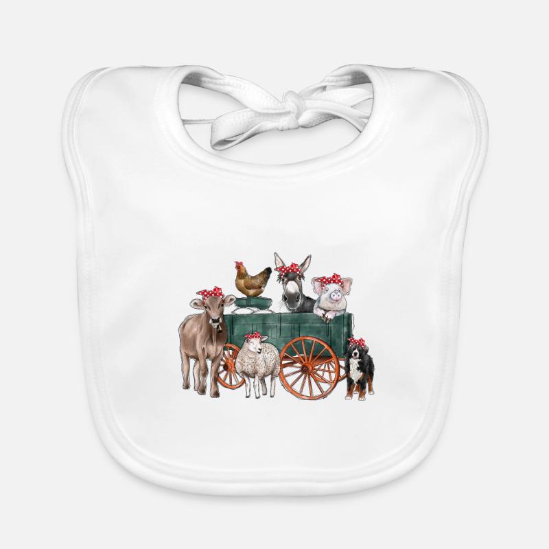 Nutztiere Wagon Baby Bio-Lätzchen
