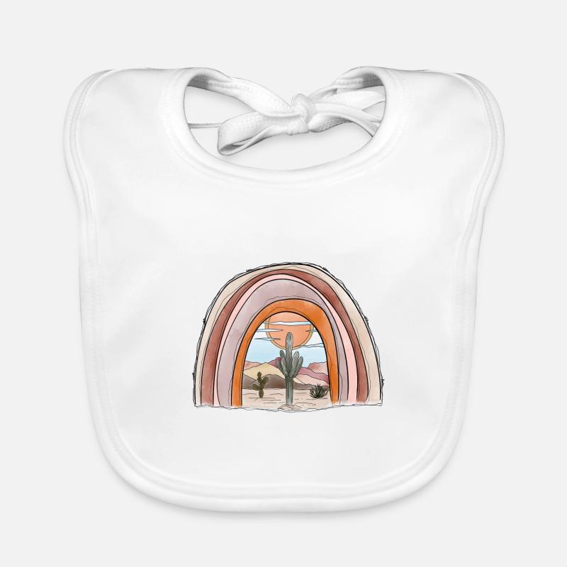 Pastell Wüste Regenbogen Baby Bio-Lätzchen