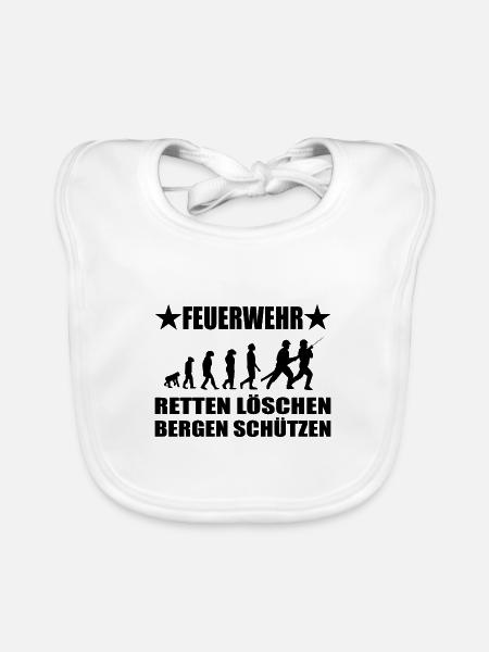 Feuerwehr - Baby Bio-Lätzchen - Weiß - Vorne