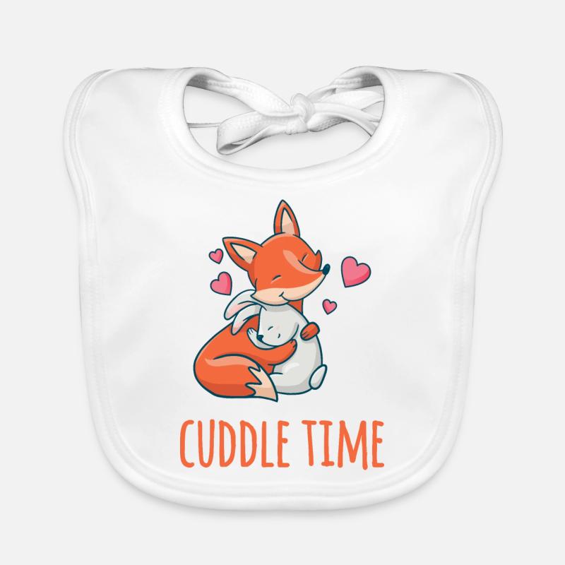 Le renard et le lapin sont amoureux de la Saint-Valentin Bavoir bio Bébé