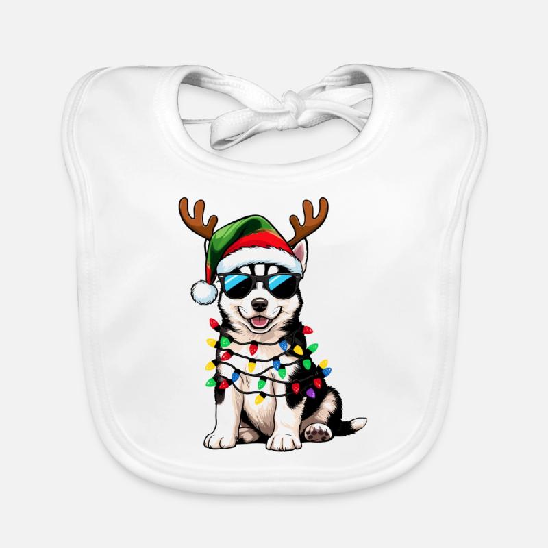 Christmas Husky Organic Baby Bibs
