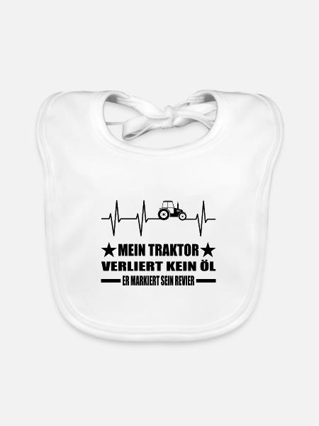 Traktor - Baby Bio-Lätzchen - Weiß