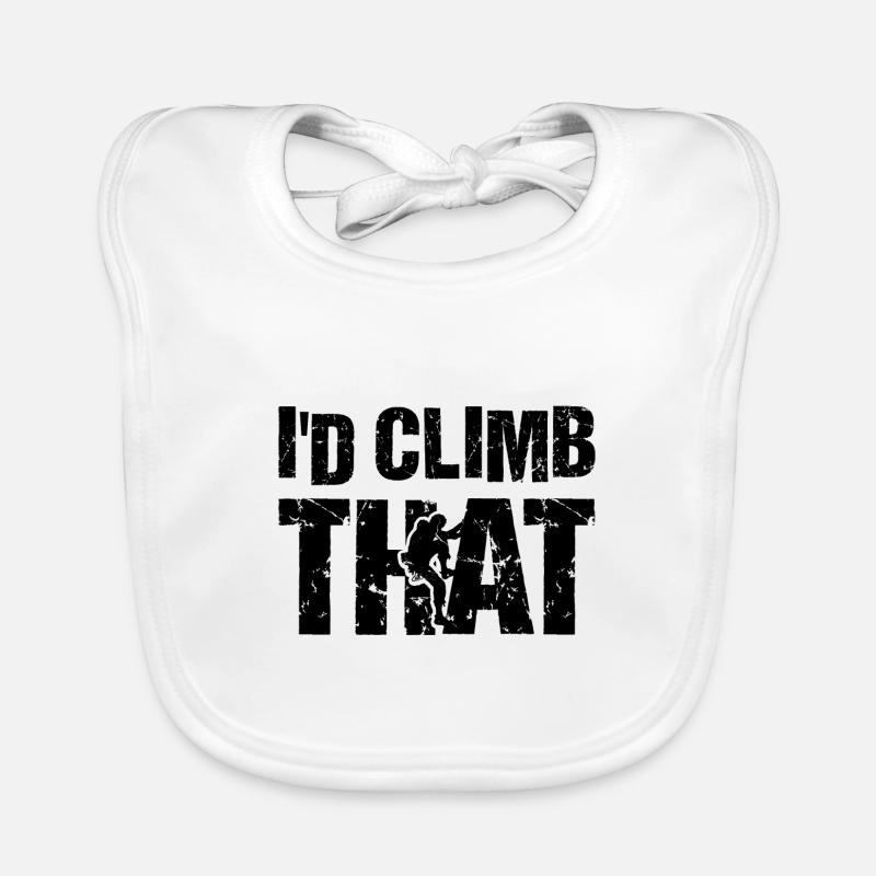 I'd Climb That Rock Climbing Bouldering Climber Ro Organic Baby Bibs