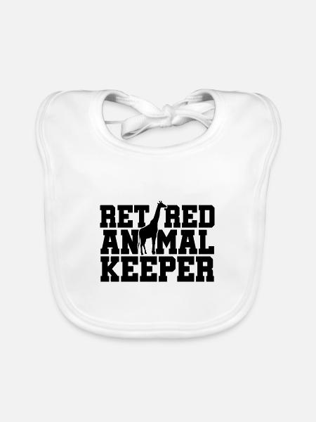 Retired Animal Keeper Animal Lover Zoologist Zoo K - Baby Bio-Lätzchen - Weiß - Vorne
