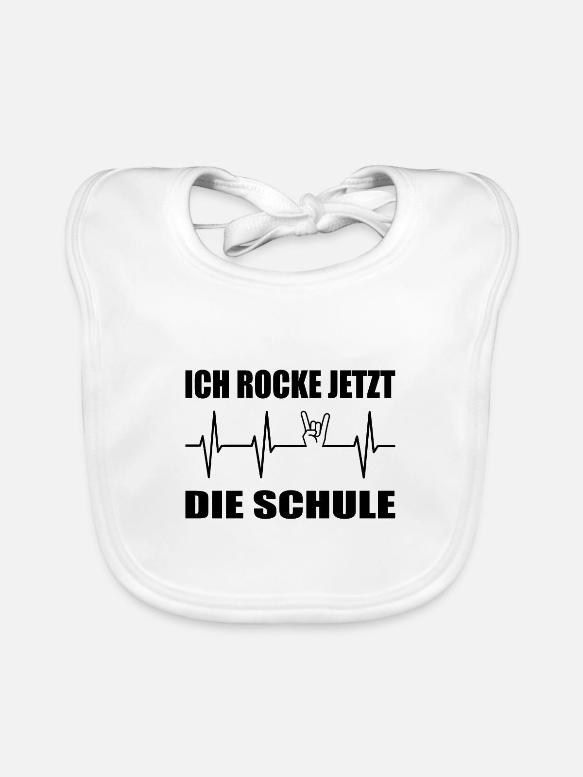 Einschulung - Baby Bio-Lätzchen - Weiß - Vorne