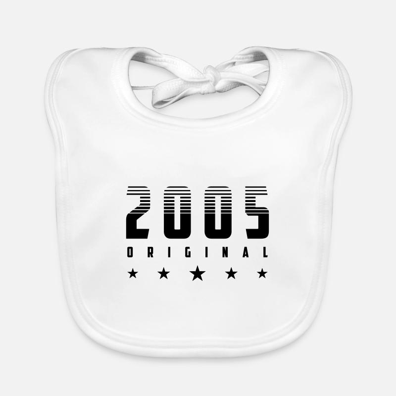 Original 2005 Année de naissance | Couleur modifiable - Bavoir bio Bébé - blanc