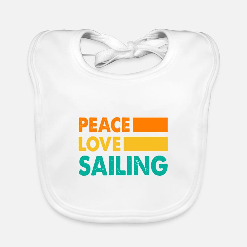 Peace Love Sailing Sailboat Sailor Captain Skipper Baby Bio-Lätzchen