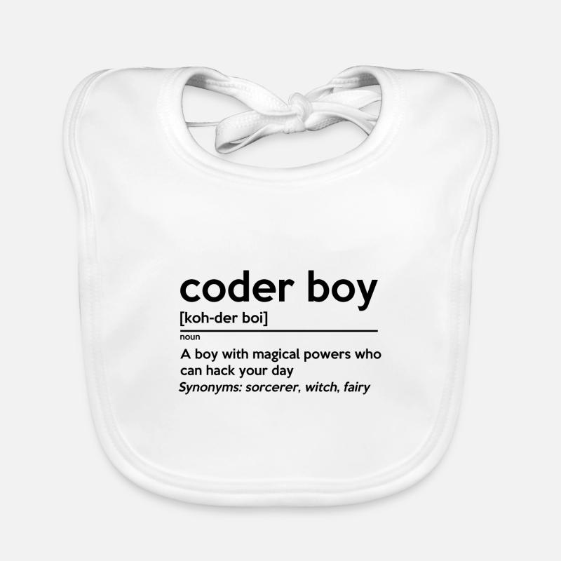 Coding Boy Definition Noun Software Developer Prog Baby Bio-Lätzchen