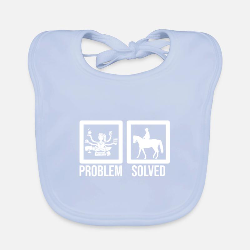 Problem Solved Horse Rider Equestrian Horse Lover Baby Bio-Lätzchen