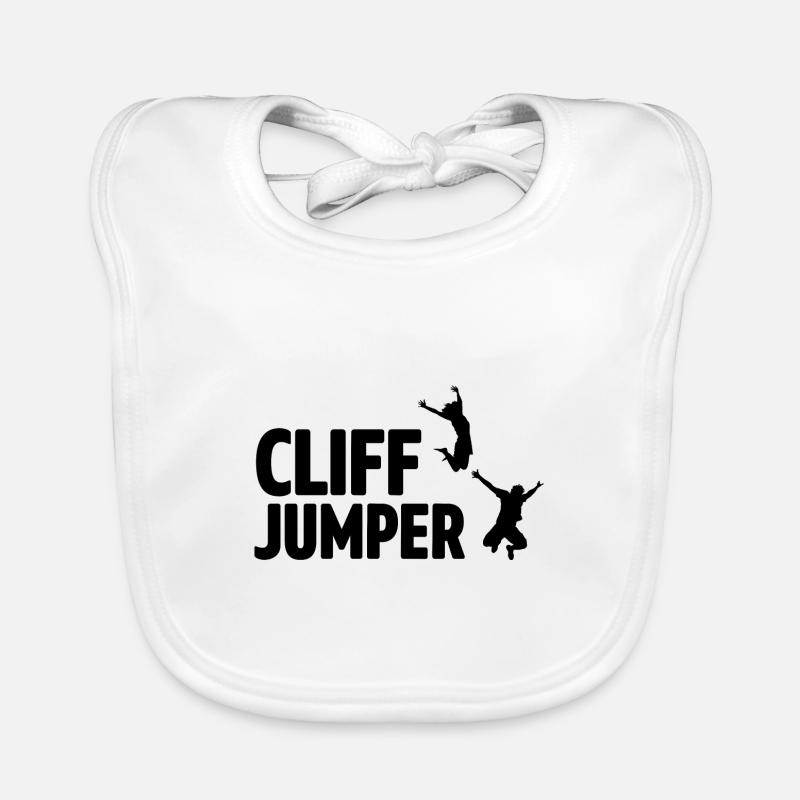 Retro Graphic Cliff Diver Cliff Diving Tombstoning Organic Baby Bibs
