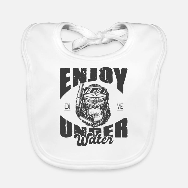 Snorkeling Diving Equipment Monkey Enjoy under Water Organic Baby Bibs