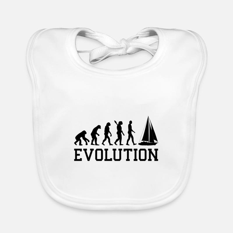 Evolution Graphic Sailboat Captain Sailing Sea Boa Baby Bio-Lätzchen