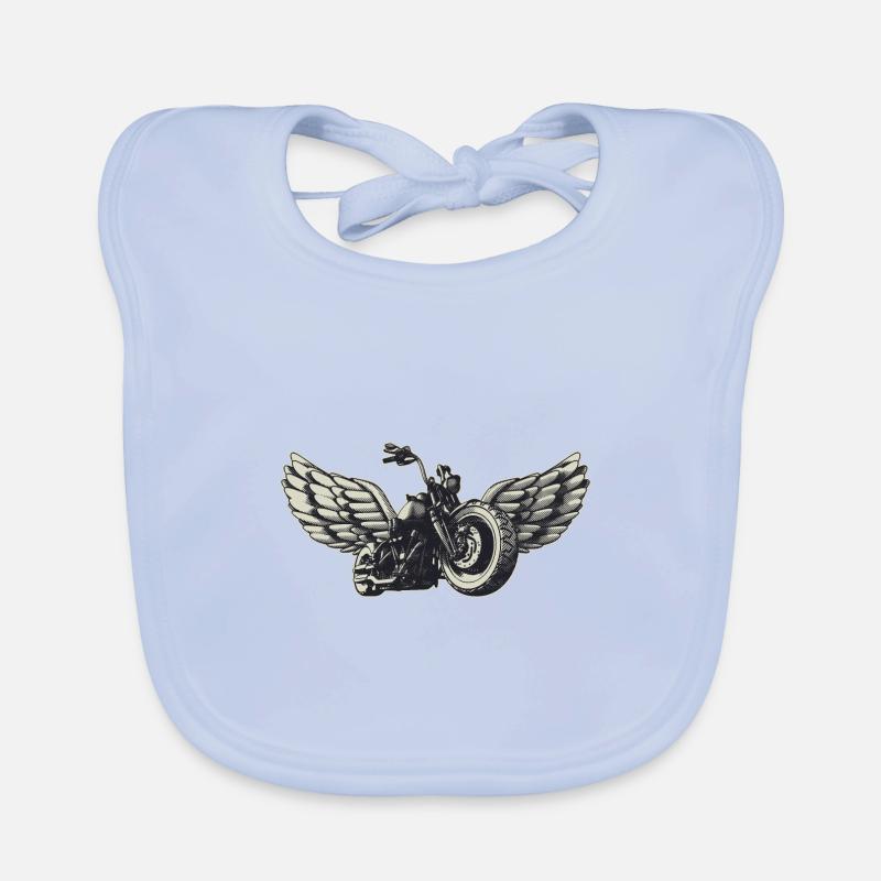 Motorrad mit Flügeln Baby Bio-Lätzchen