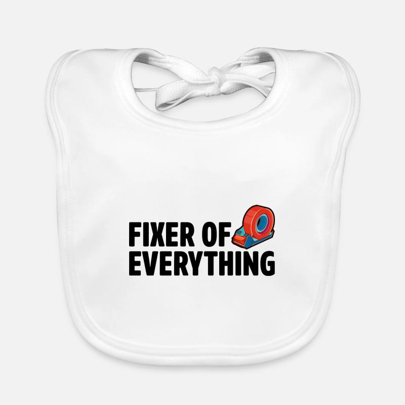 Fixer Of Everything Car Lover Automobile Mechanic Organic Baby Bibs
