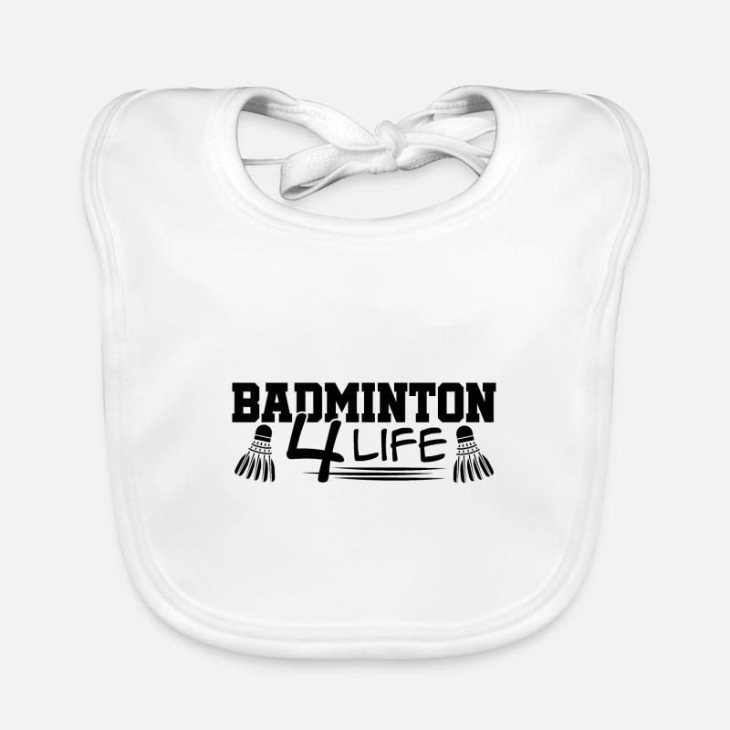 Badminton 4 Life Graphic Badminton Player Shuttlec Baby Bio-Lätzchen
