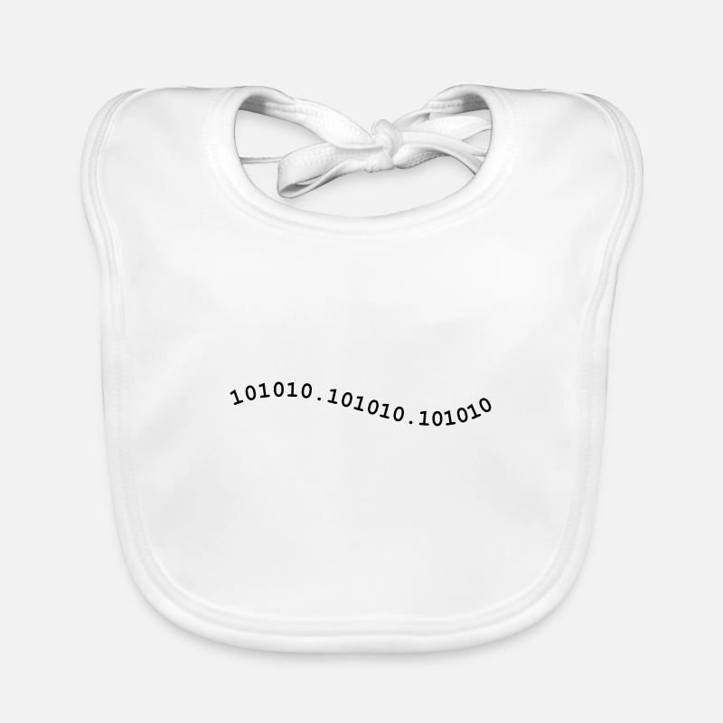 Binär *** Welle / Binary Code 101010 (1c) Baby Bio-Lätzchen