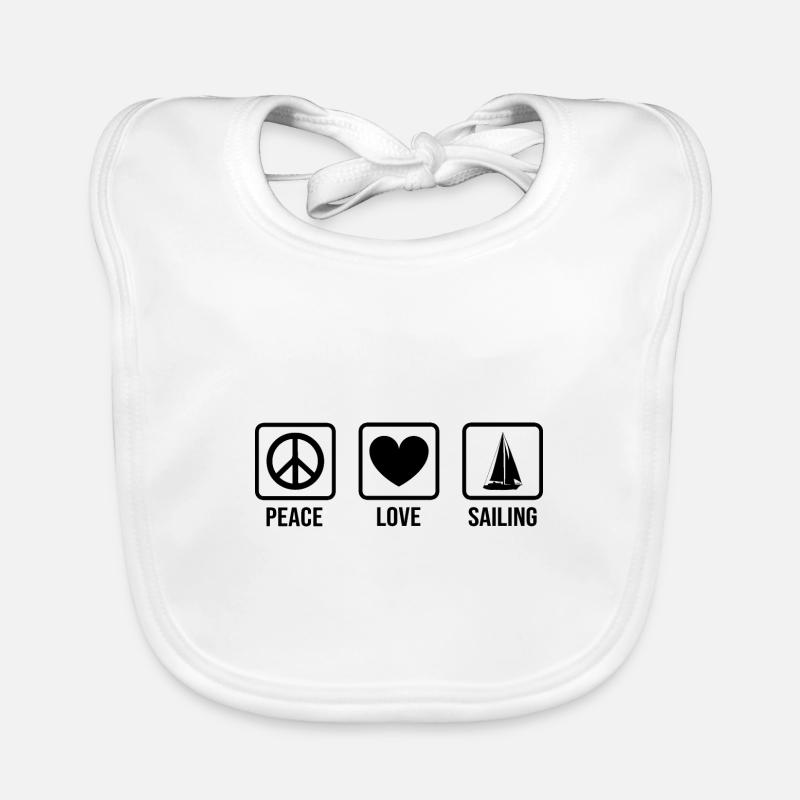 Peace Love Sailing Sailboat Sailor Captain Skipper Baby Bio-Lätzchen