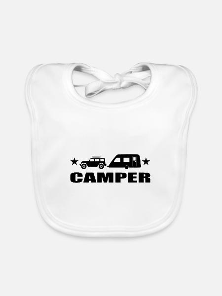 Camping - Baby Bio-Lätzchen - Weiß