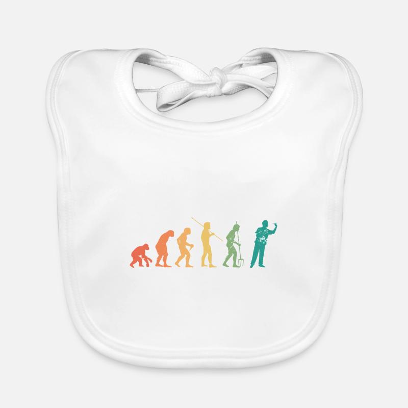Evolution Graphic Dart Player Darts Dartboard Bull Organic Baby Bibs