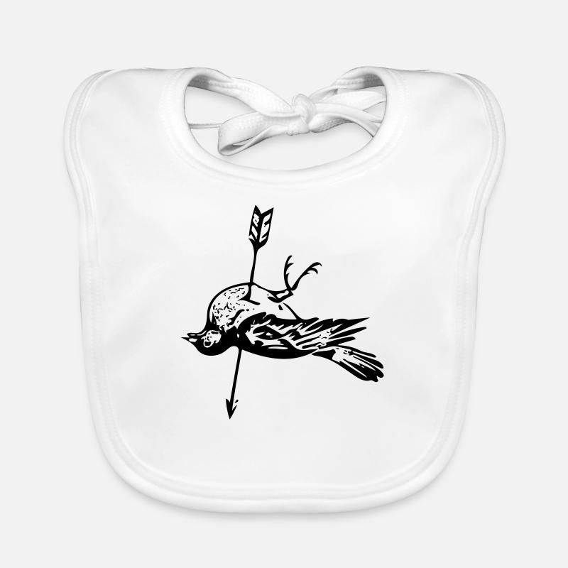 Oiseau mort - flèche dans le coeur Bavoir bio Bébé