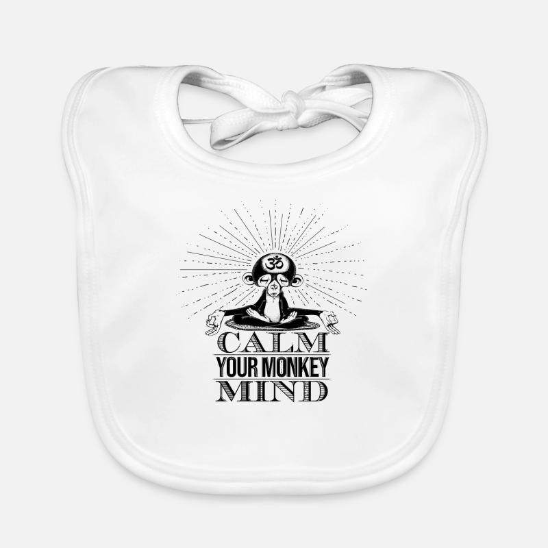 Monkey meditates Om - calm your monkey mind Organic Baby Bibs