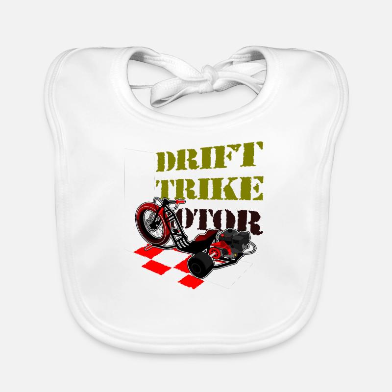 Drift Trike - Organic Baby Bibs - white