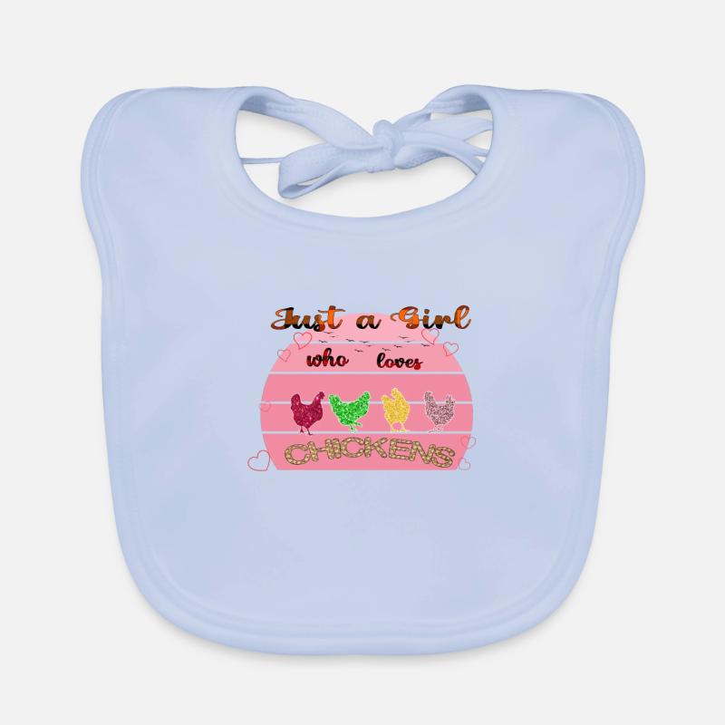 Nur ein Mädchen, das Hühner liebt Baby Bio-Lätzchen