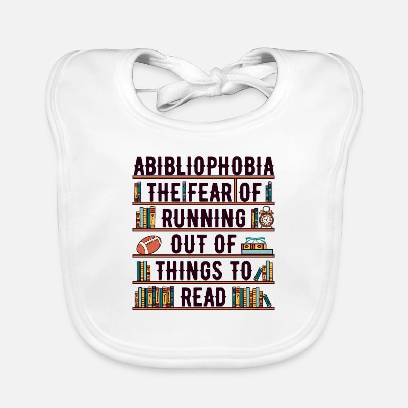 Abibliophobia when reading bookworms reading worm Organic Baby Bibs