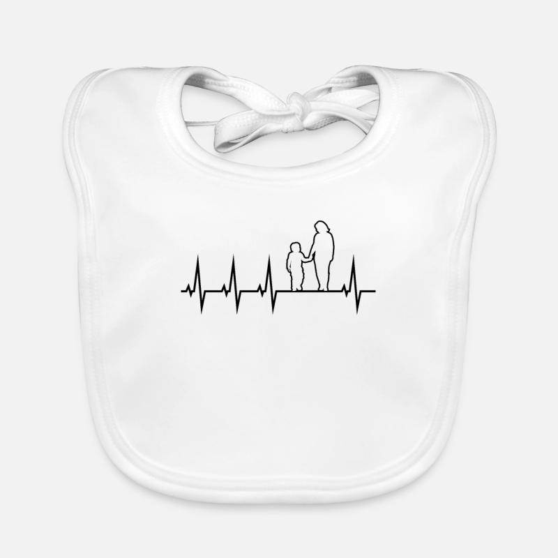 Mutter Kinder Herzschlag Mama Kind EKG Muttertag G Baby Bio-Lätzchen