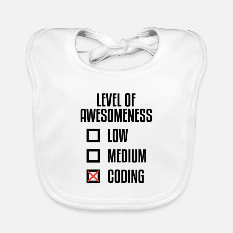 Level Of Awesomeness Low Medium Coding Programming Baby Bio-Lätzchen