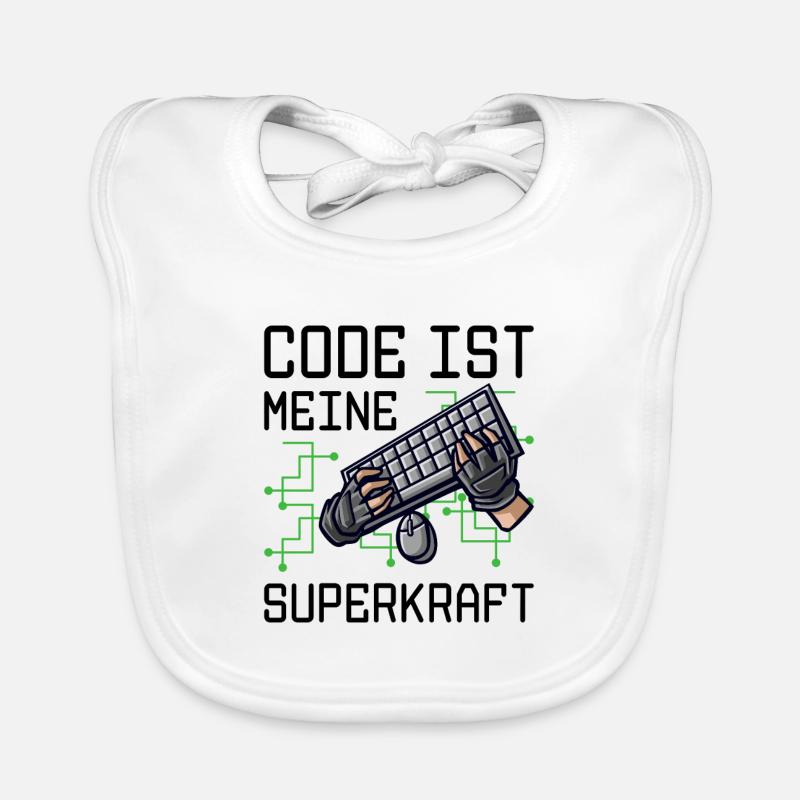 Code Ist Meine Superkraft Software Entwickler Code - Baby Bio-Lätzchen - Weiß