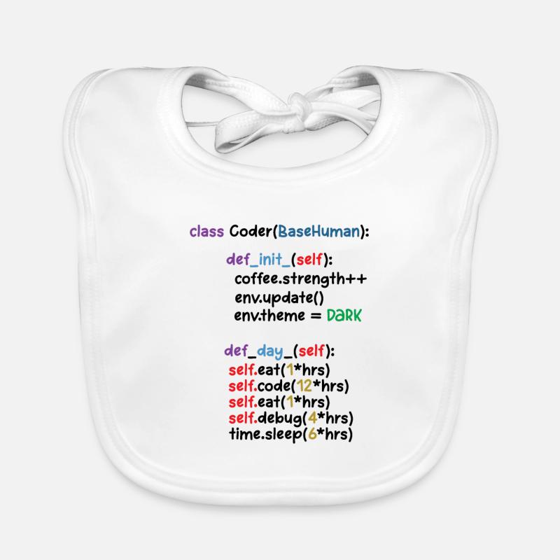 Developer Graphic Coder Programmer Computer Geek P - Baby Bio-Lätzchen - Weiß