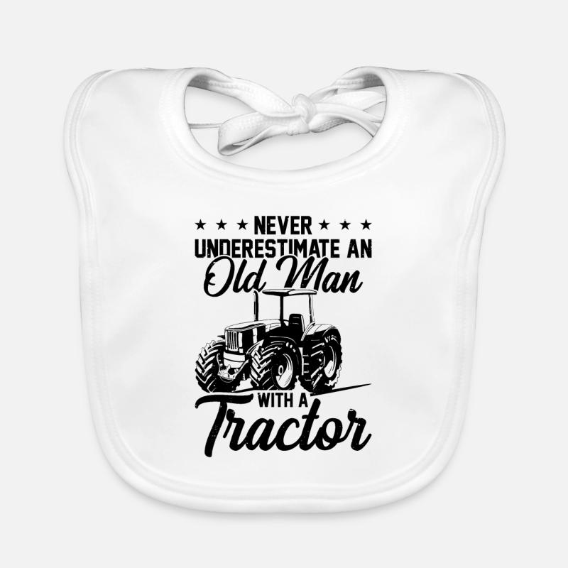 Never Underestimate An Old Man With A Tractor Agri Baby Bio-Lätzchen