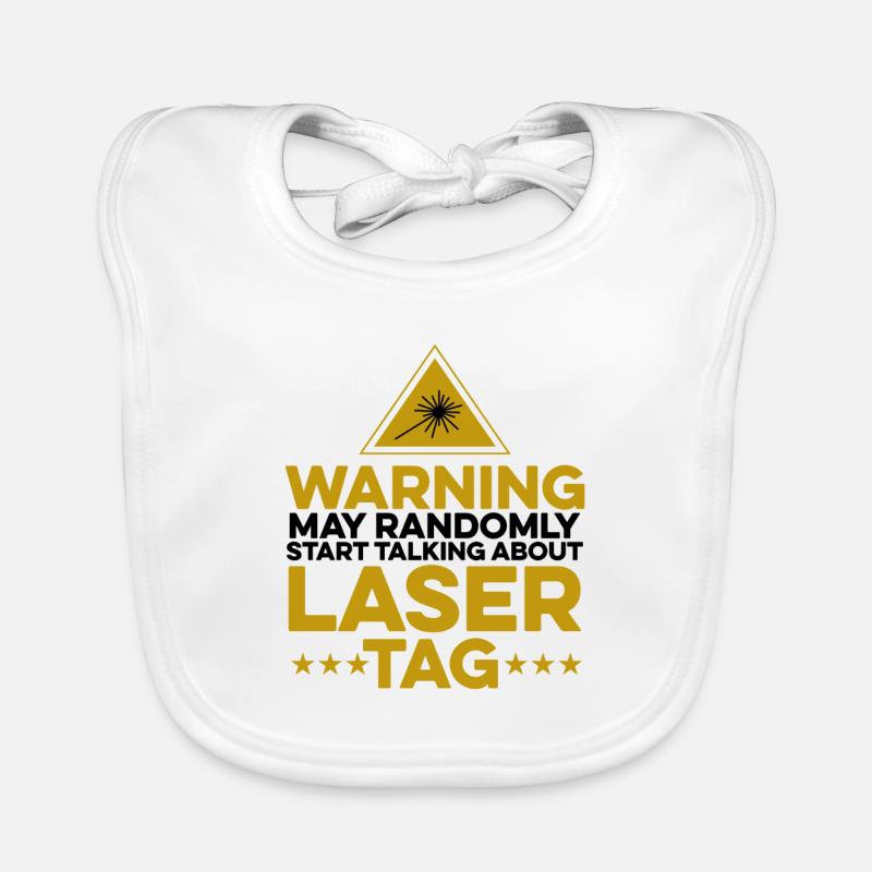 Warning May Randomly Start Talking About Lasertag Baby Bio-Lätzchen