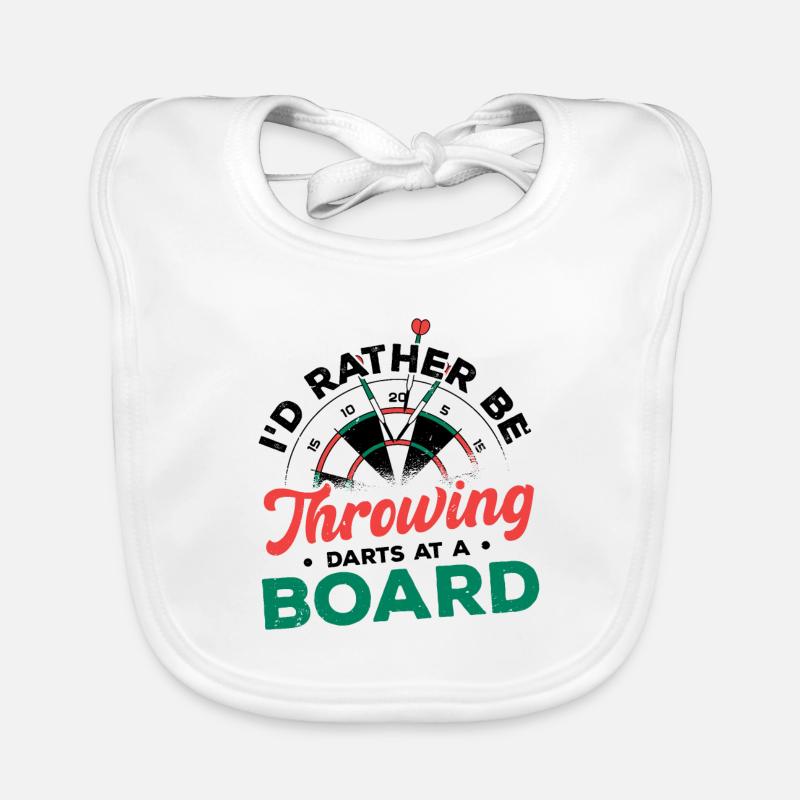 I'd Rather Be Throwing Darts And Board Dartplayer Organic Baby Bibs