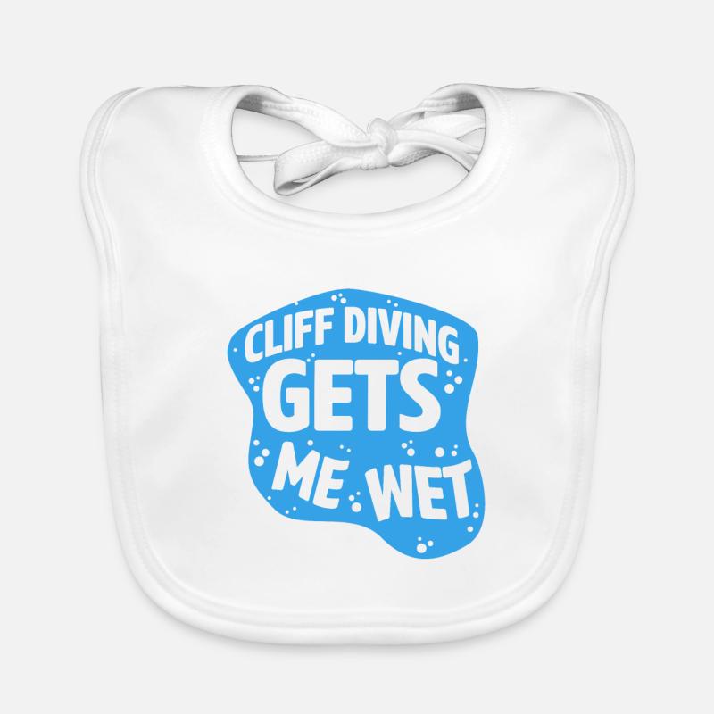 Cliff Diving Gets Me Wet Cliff Diver Base Jumping Organic Baby Bibs