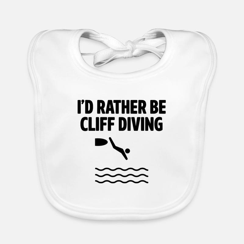 I'd Rather Be Cliff Diving Cliff Diver Base Jumpin Organic Baby Bibs