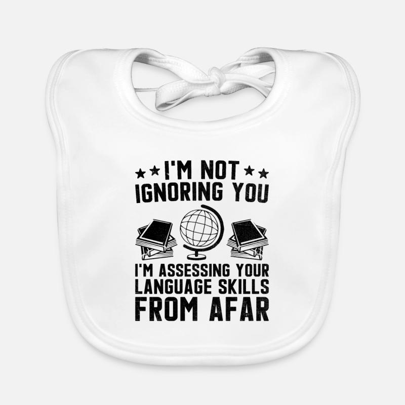 Professeur de langues étrangères École Professeurs de langues Bavoir bio Bébé