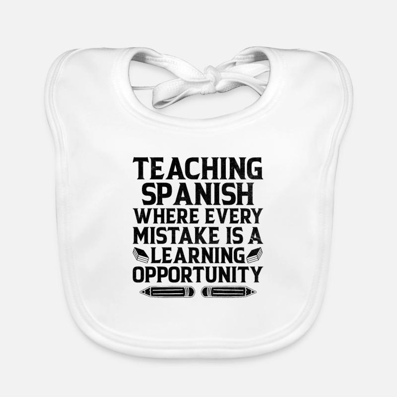 Professeur de langues étrangères École Professeurs de langues Bavoir bio Bébé