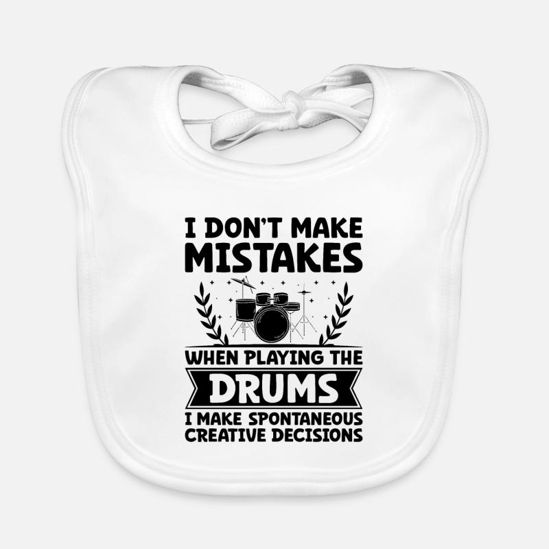 I Don't Make Mistakes When Playing The Drums Drumm Organic Baby Bibs