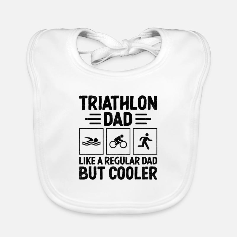 Papa de triathlon comme un papa ordinaire mais Triath plus cool Bavoir bio Bébé