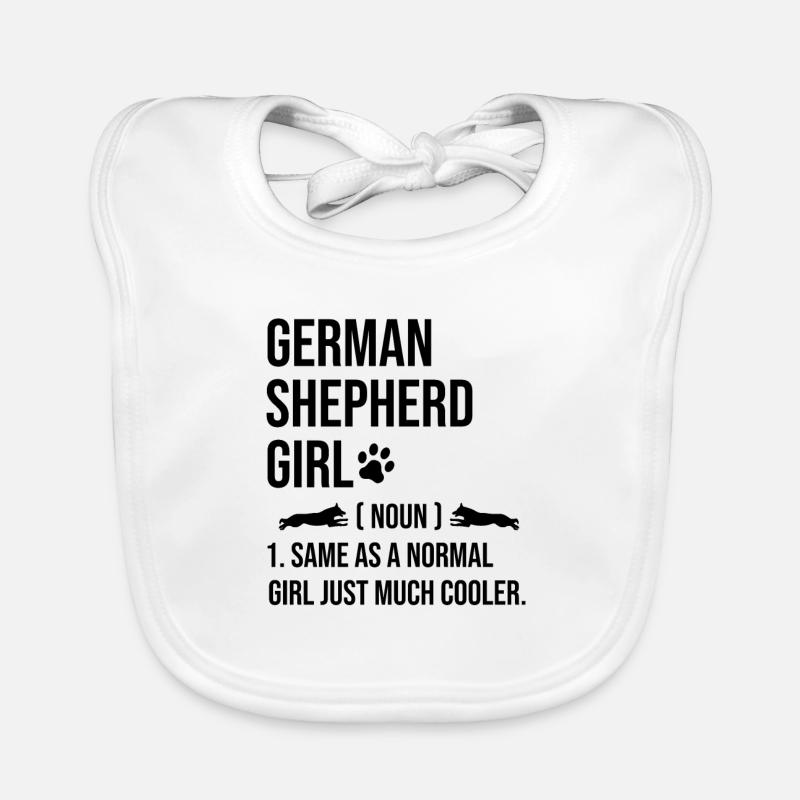 Deutscher Schäferhund Mädchen Wie Ein Normales Mädchen Nur Mu Baby Bio-Lätzchen