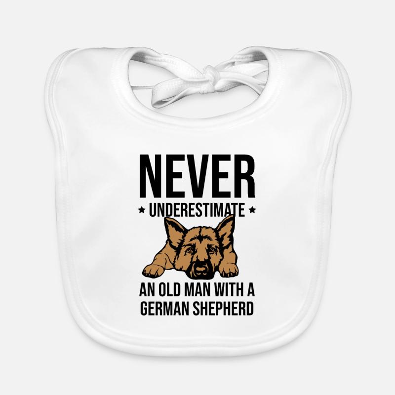 Never Underestimate An Old Man With A German Sheph Organic Baby Bibs